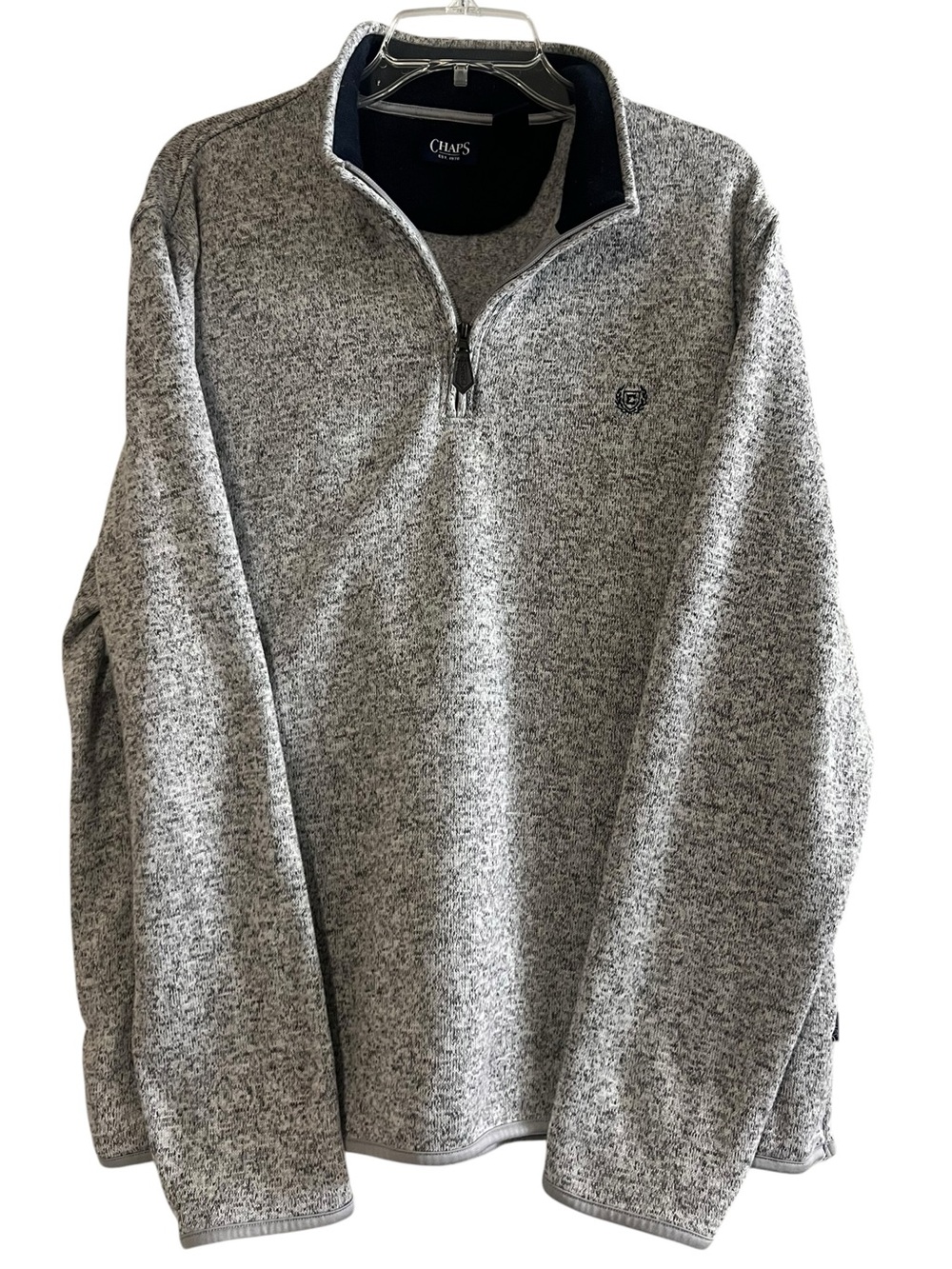 Chaps Men's Heather Gray Quarter-Zip Pullover